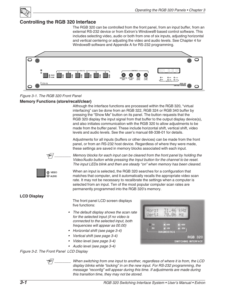 Controlling the rgb 320 interface | Extron Electronics RGB 320 User Manual | Page 18 / 40
