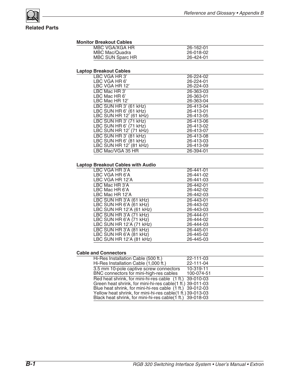 Extron Electronics RGB 320 User Manual | Page 32 / 40