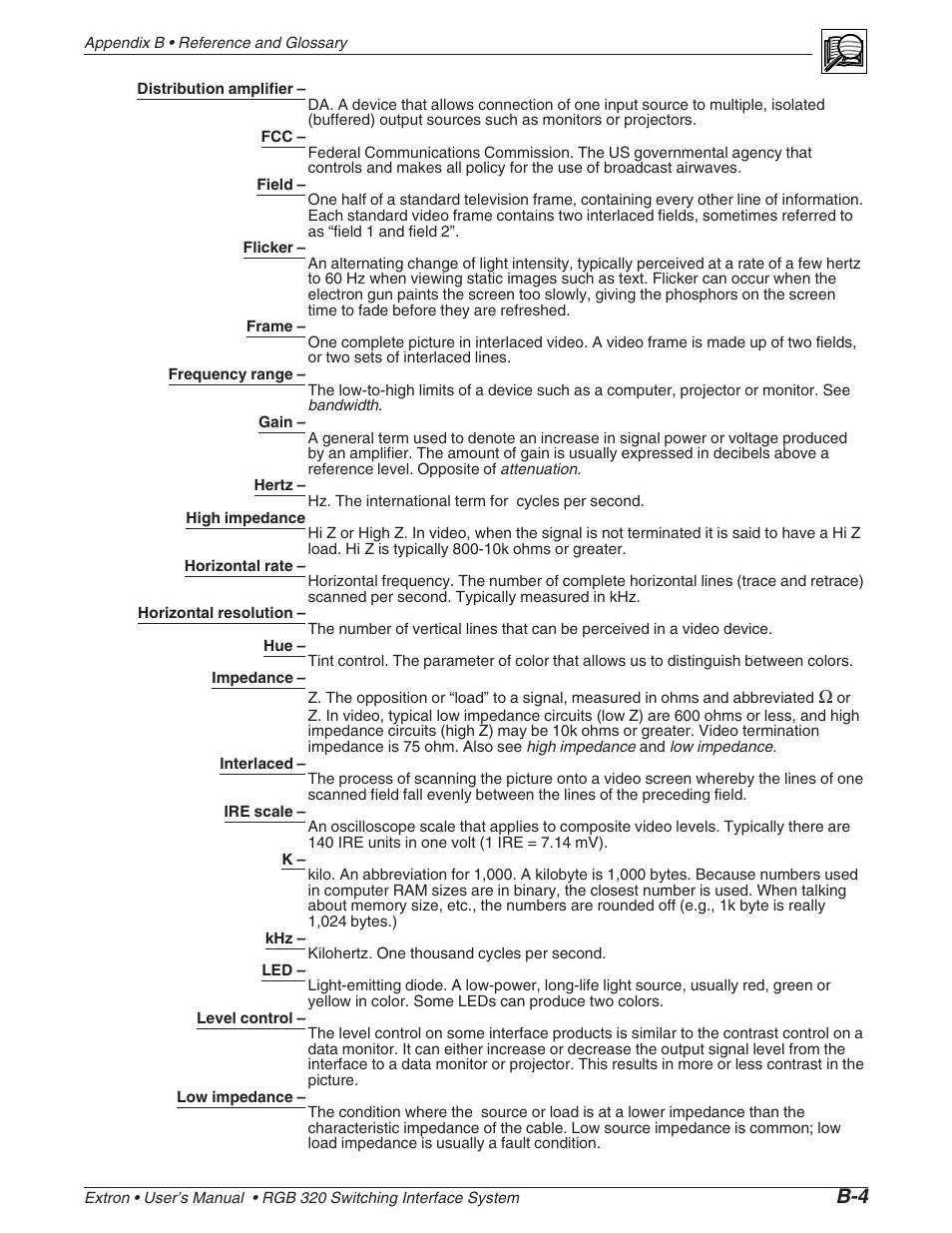 Extron Electronics RGB 320 User Manual | Page 35 / 40