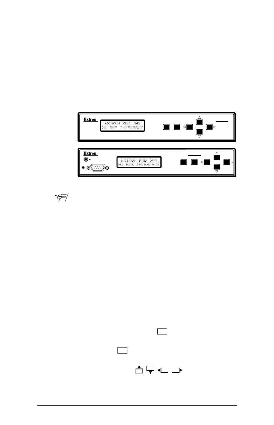 Using the menu system, Using the front panel | Extron Electronics RGB 302_304 User Manual | Page 24 / 44