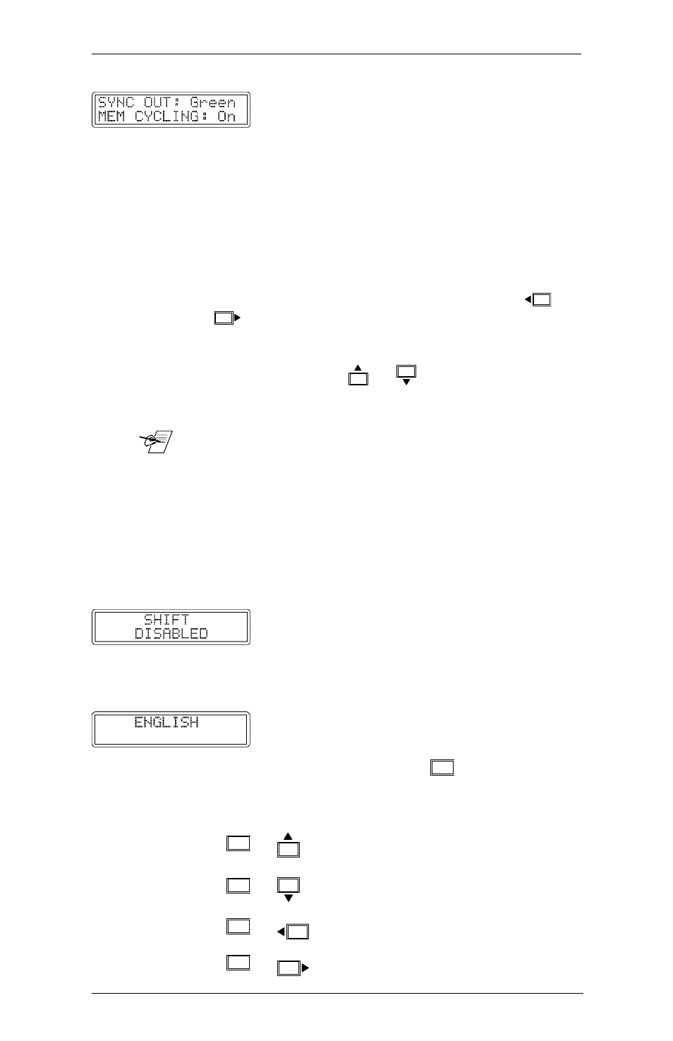 Default cycle hot keys, Language menu | Extron Electronics RGB 302_304 User Manual | Page 26 / 44