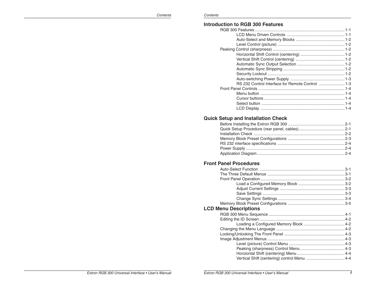 Extron Electronics RGB 300 User Manual | Page 2 / 31