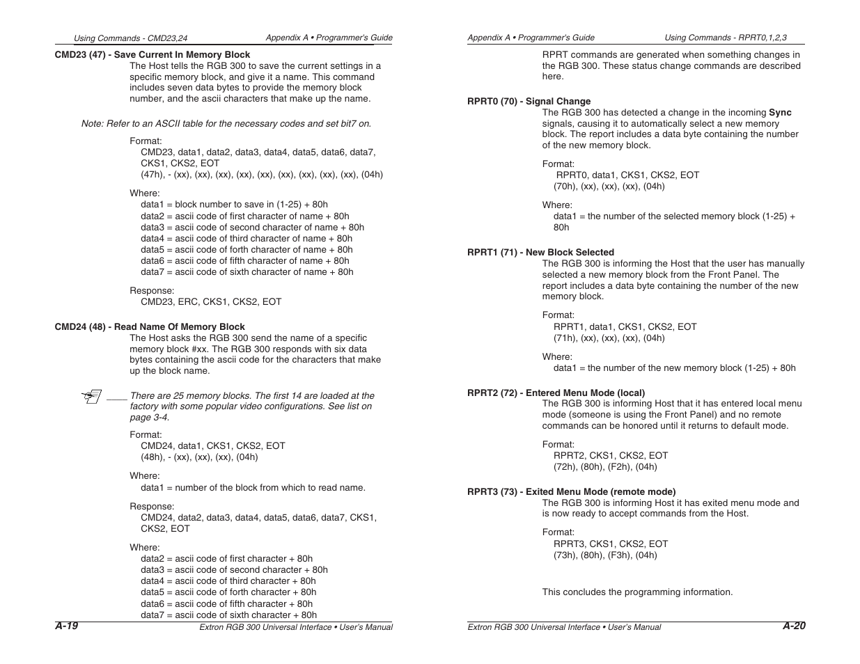 Extron Electronics RGB 300 User Manual | Page 30 / 31