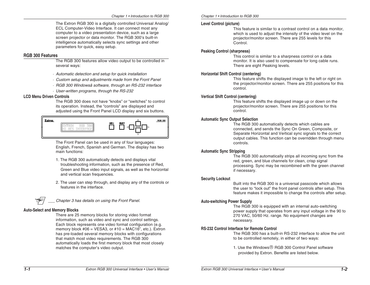 Extron Electronics RGB 300 User Manual | Page 5 / 31