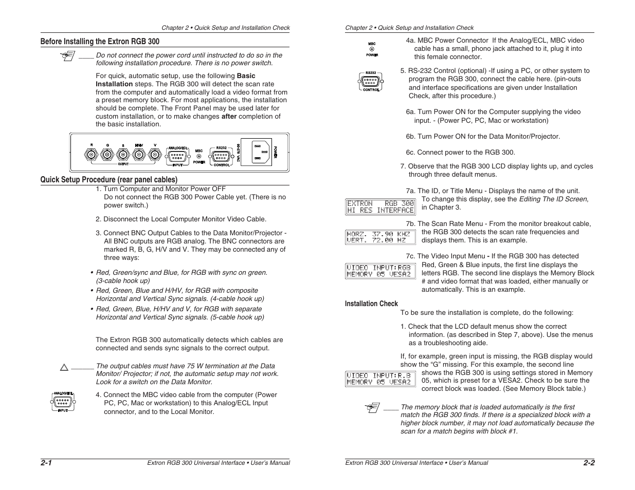 Extron Electronics RGB 300 User Manual | Page 8 / 31