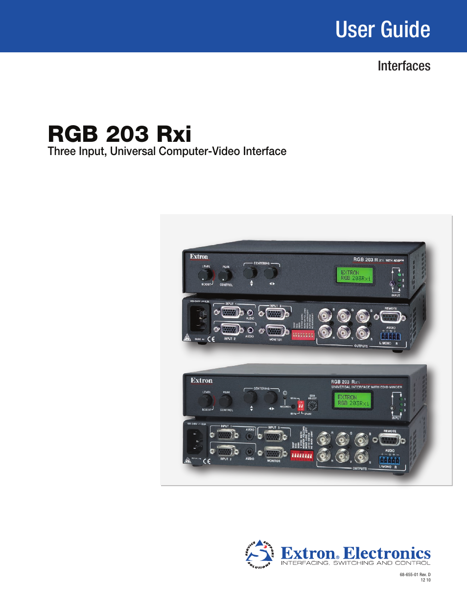 Extron Electronics RGB 203 Rxi User Guide User Manual | 36 pages