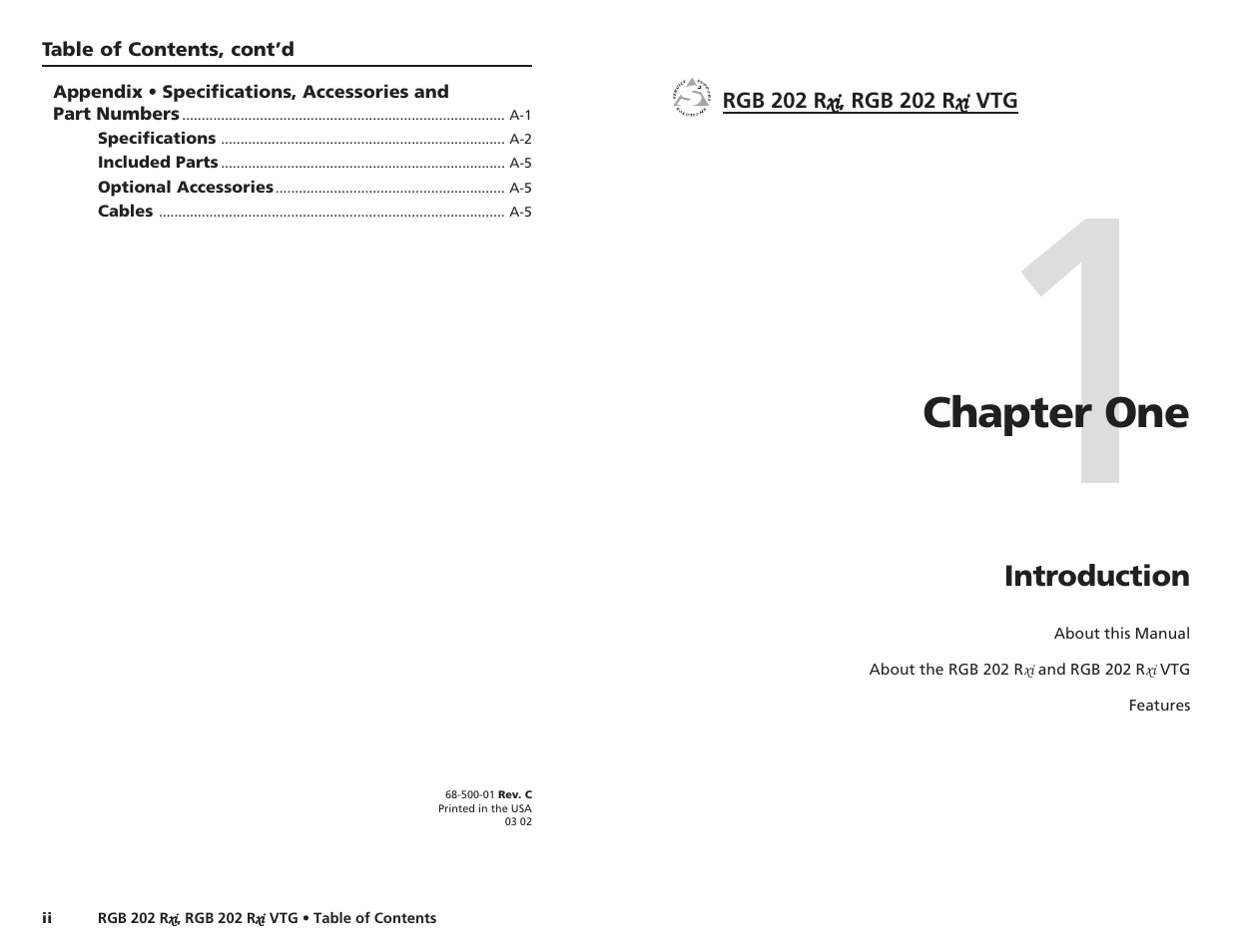 Ch. 1: introduction, Chapter one | Extron Electronics RGB 202xi VTG User Guide User Manual | Page 4 / 21