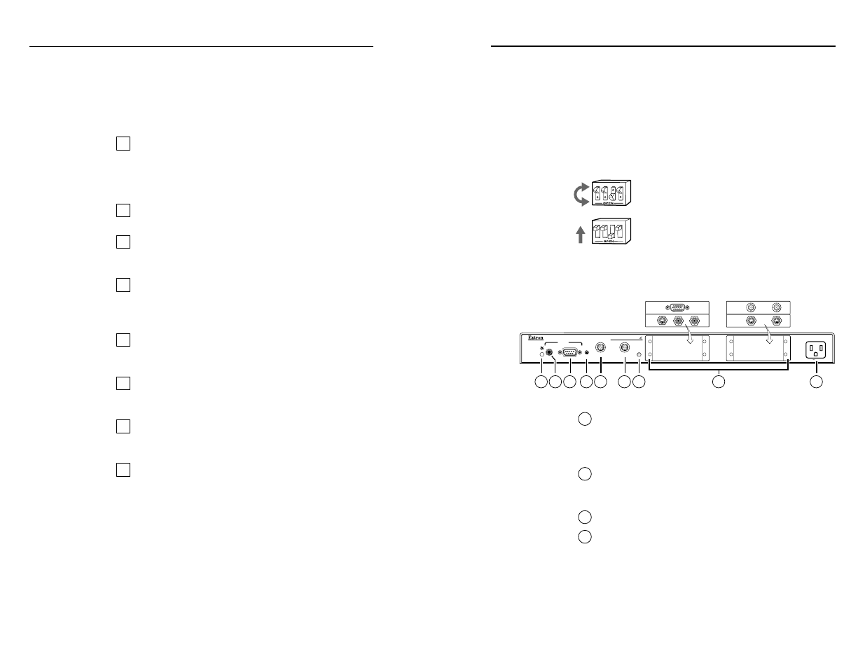 Installation and operation, Installation and operation, cont’d front panels, Installation overview | Rgb 138 xi xi xi xi xi front panel | Extron Electronics RGB 168xi VGA User Guide User Manual | Page 7 / 22