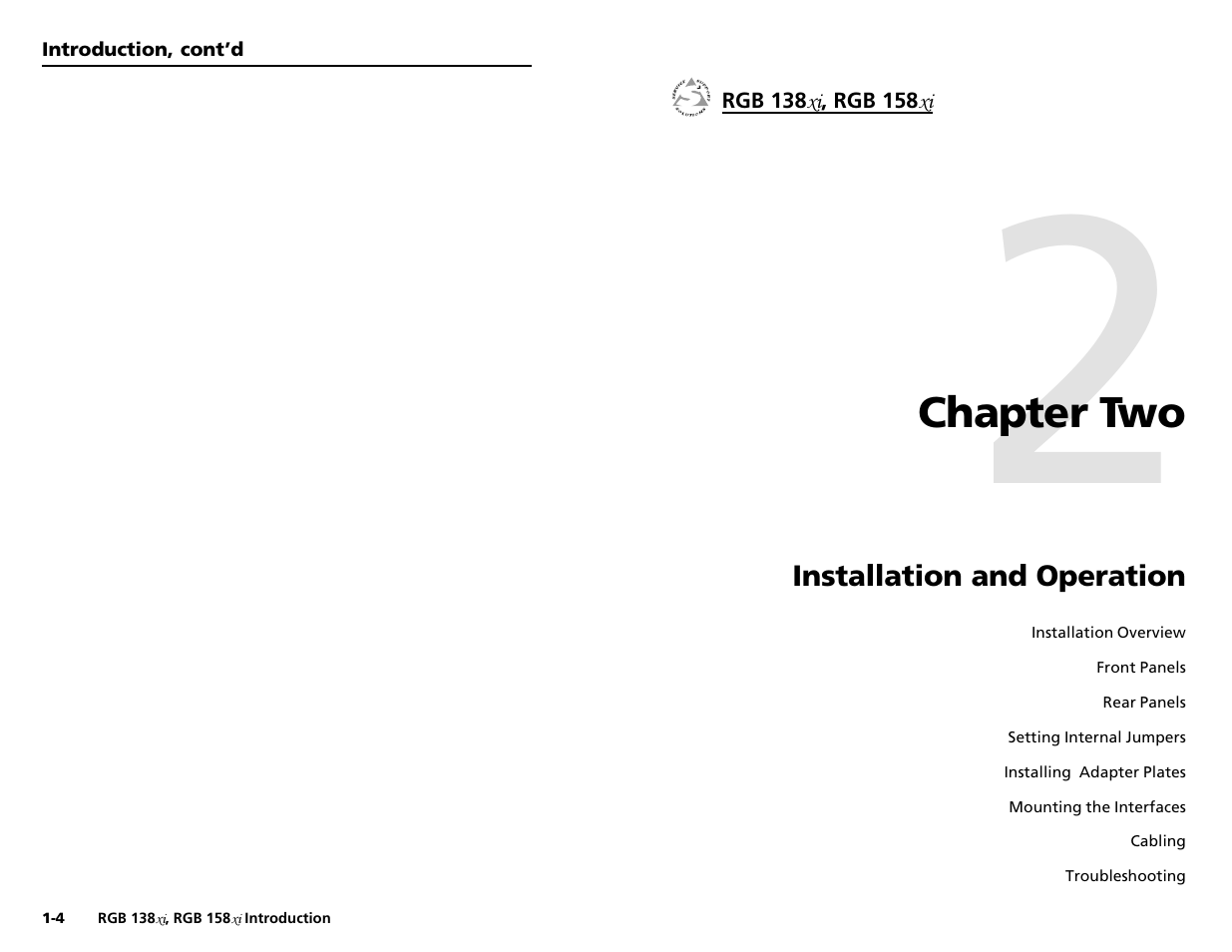 Chapter two | Extron Electronics RGB 158xi VGA User Guide User Manual | Page 6 / 22