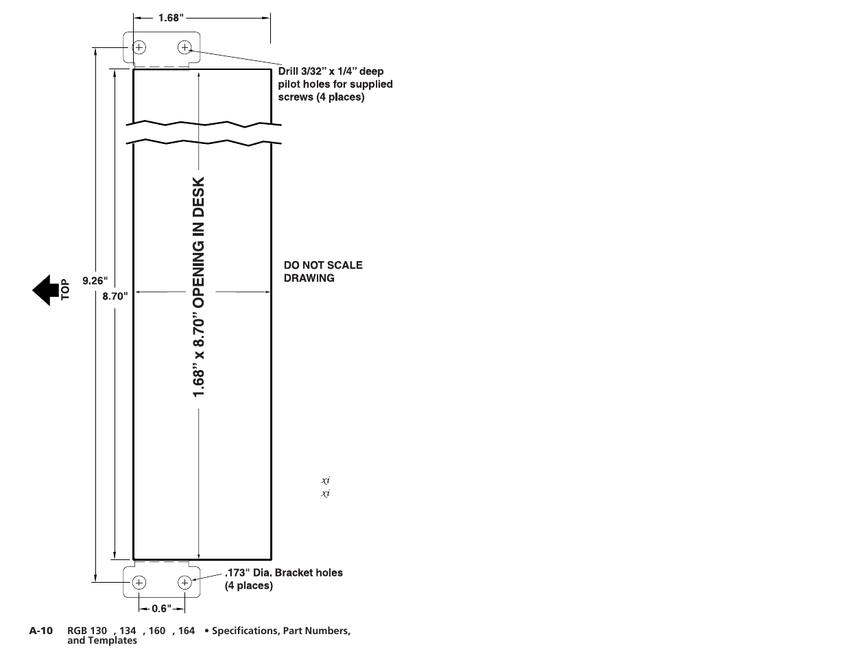 Specifications, part numbers, templates, cont’d | Extron Electronics RGB 164xi User Guide User Manual | Page 17 / 17