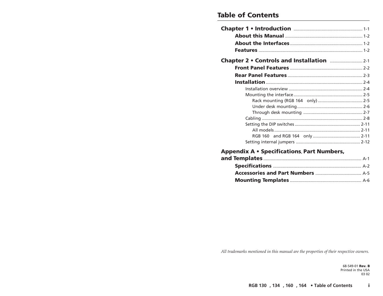 Extron Electronics RGB 164xi User Guide User Manual | Page 3 / 17