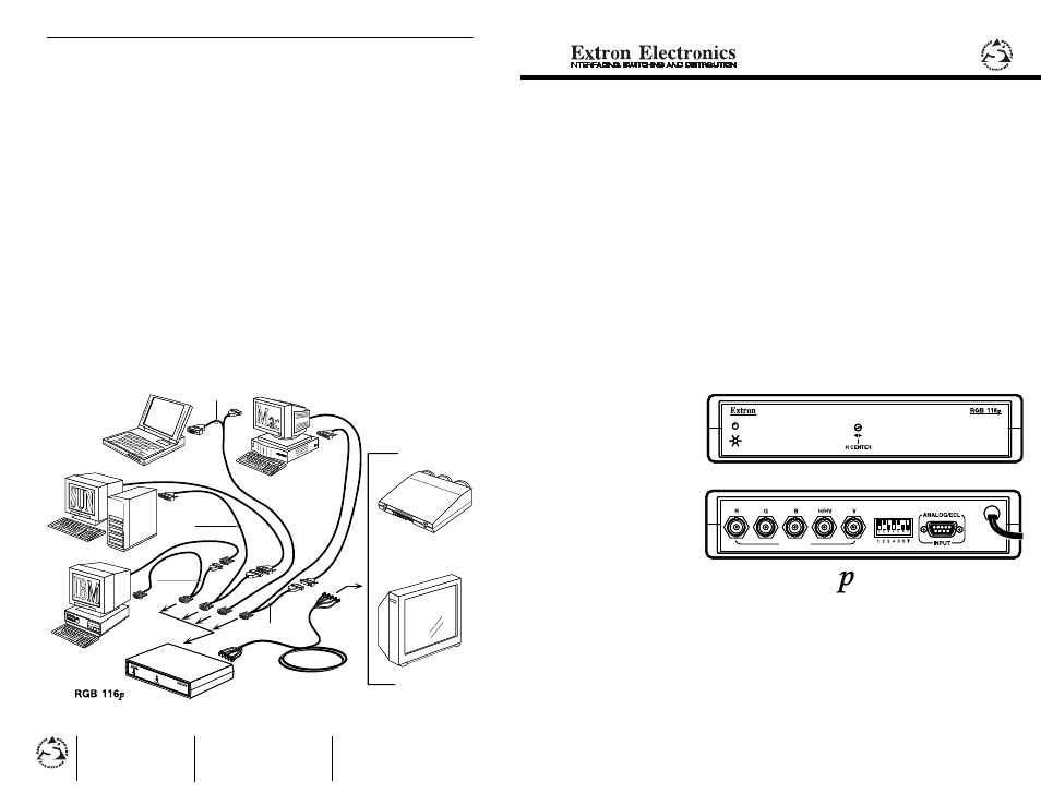 Extron Electronics RGB 116p User Guide User Manual | 2 pages