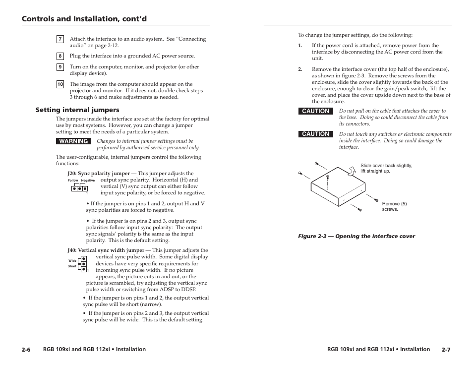 Controls and installation, cont’d | Extron Electronics RGB 112xi User Guide User Manual | Page 9 / 17