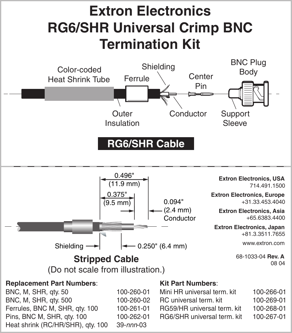Extron Electronics RG6_SHR User Manual | 1 page