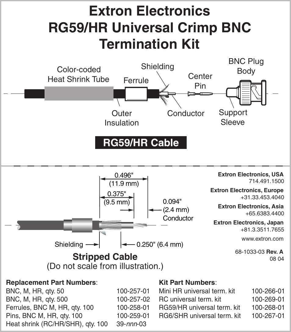 Extron Electronics RG59_HR User Manual | 1 page