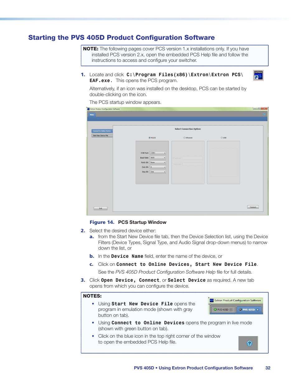 Starting the pvs 405d product configuration, Software, Starting the pvs 405d product configuration so | Extron Electronics PVS 405D User Guide User Manual | Page 38 / 58
