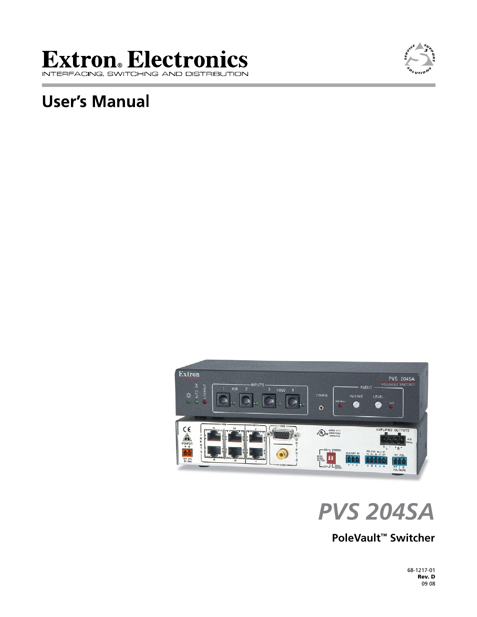 Extron Electronics PVS 204SA User Guide User Manual | 54 pages