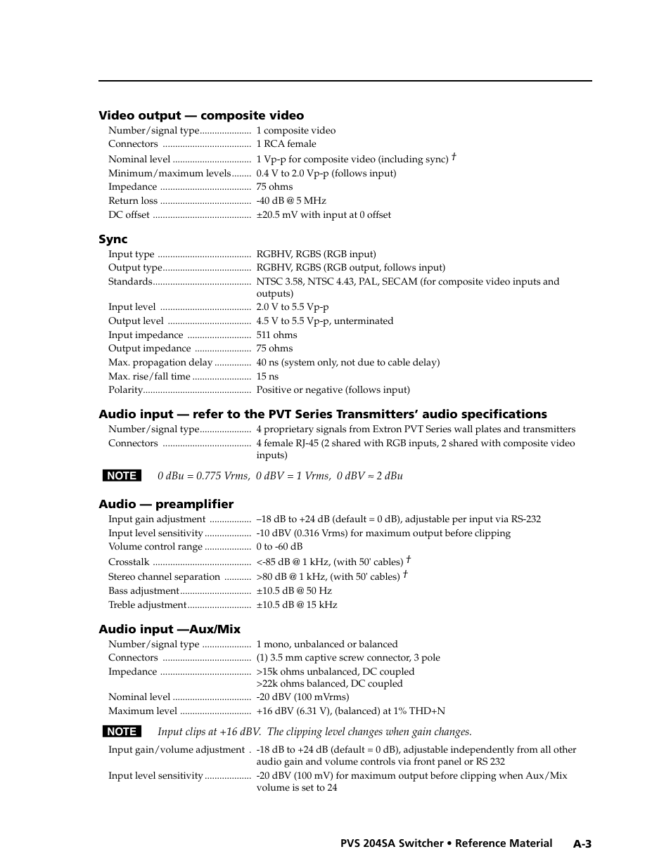 Preliminar y | Extron Electronics PVS 204SA User Guide User Manual | Page 47 / 54