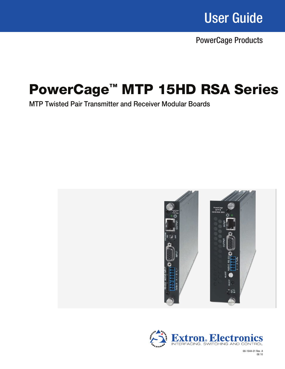 Extron Electronics PowerCage MTP 15HD RSA Series User Guide User Manual | 20 pages