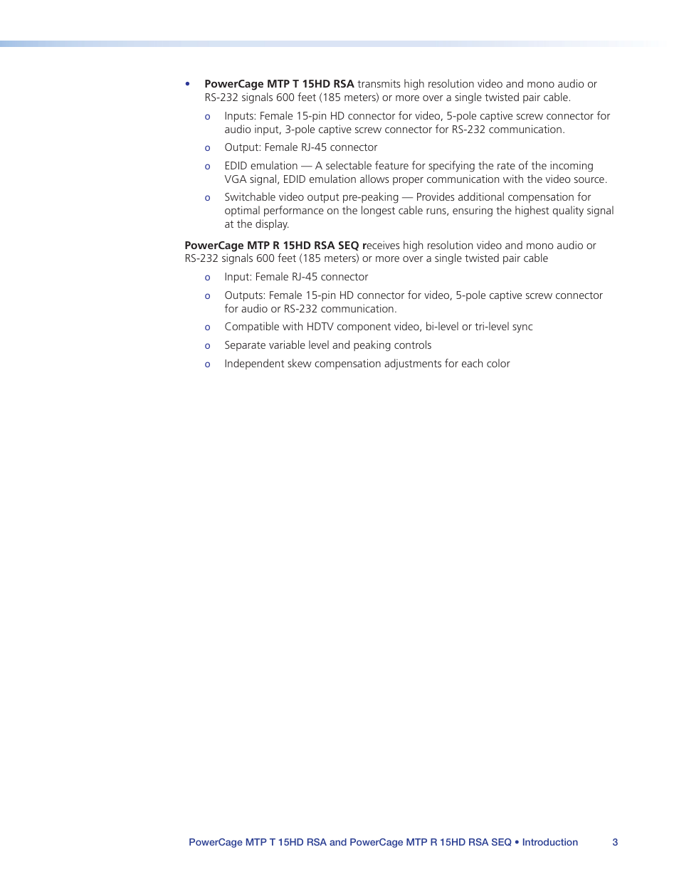 Extron Electronics PowerCage MTP 15HD RSA Series User Guide User Manual | Page 7 / 20