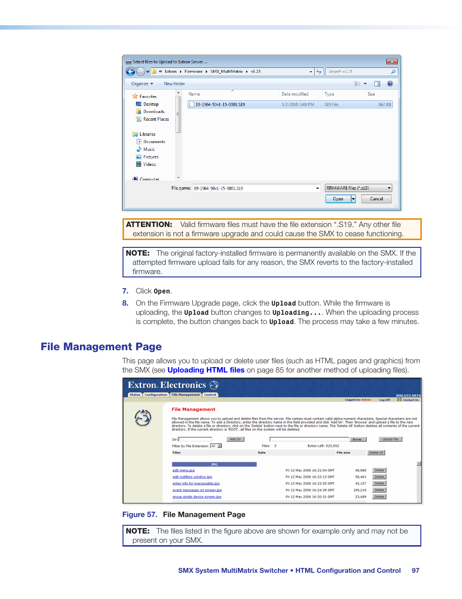 File management page | Extron Electronics SMX System User Guide User Manual | Page 103 / 124