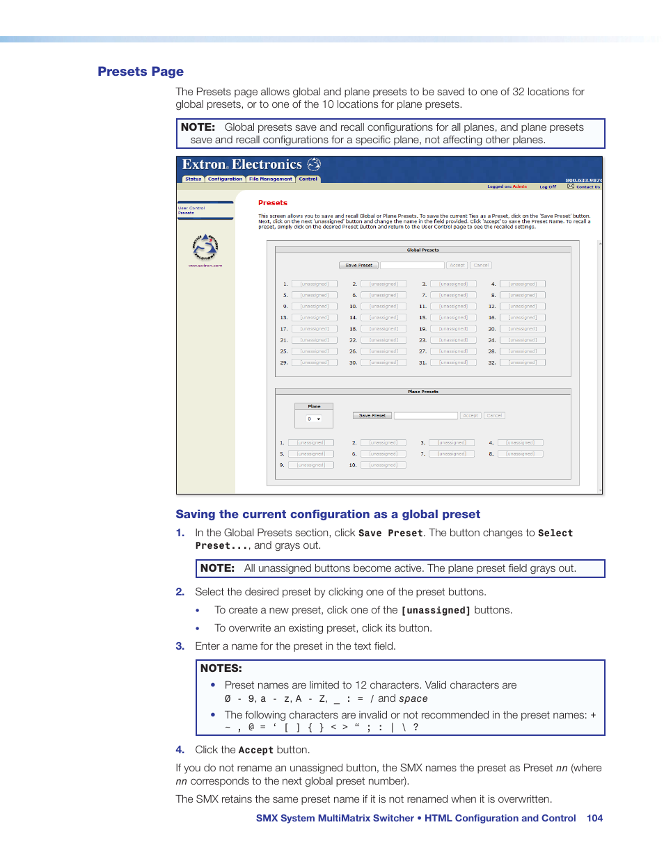 Extron Electronics SMX System User Guide User Manual | Page 110 / 124