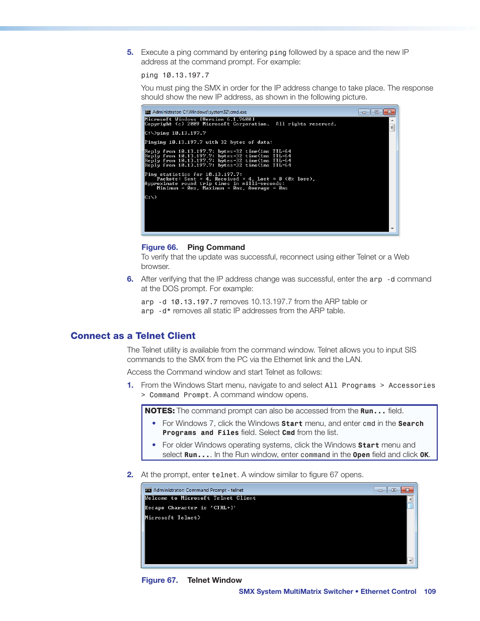 Connect as a telnet client | Extron Electronics SMX System User Guide User Manual | Page 115 / 124