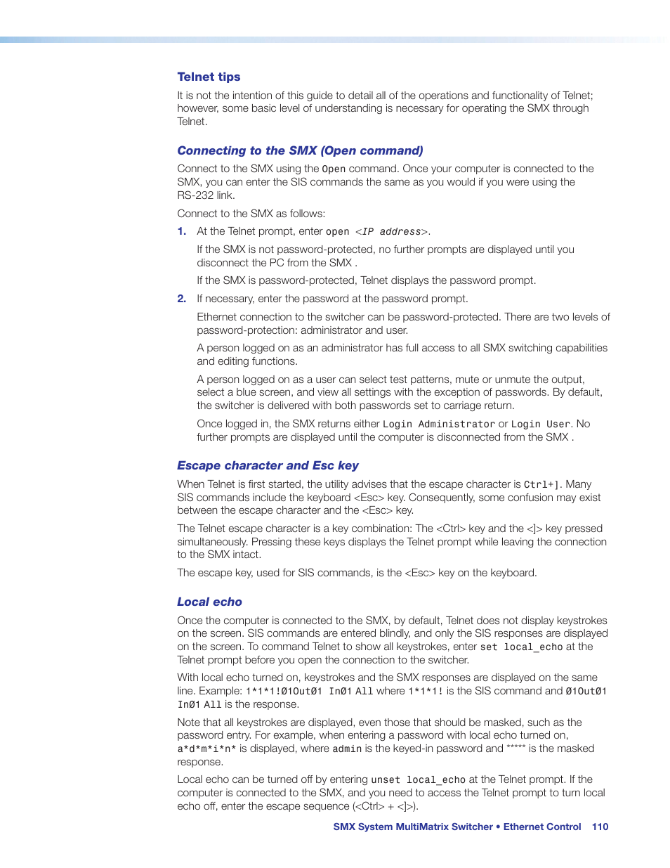 Extron Electronics SMX System User Guide User Manual | Page 116 / 124