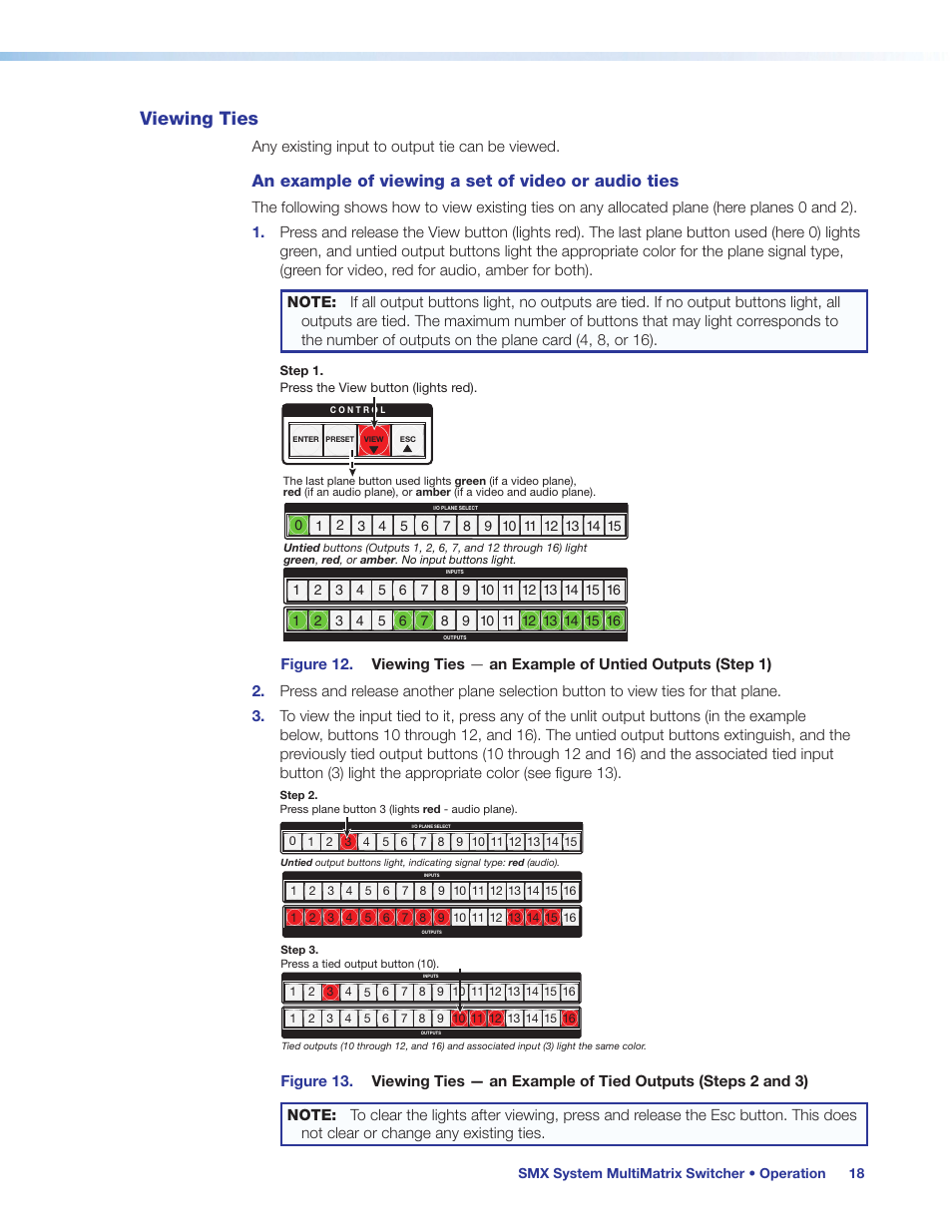 Viewing ties, An example of viewing a set of video or audio ties | Extron Electronics SMX System User Guide User Manual | Page 24 / 124