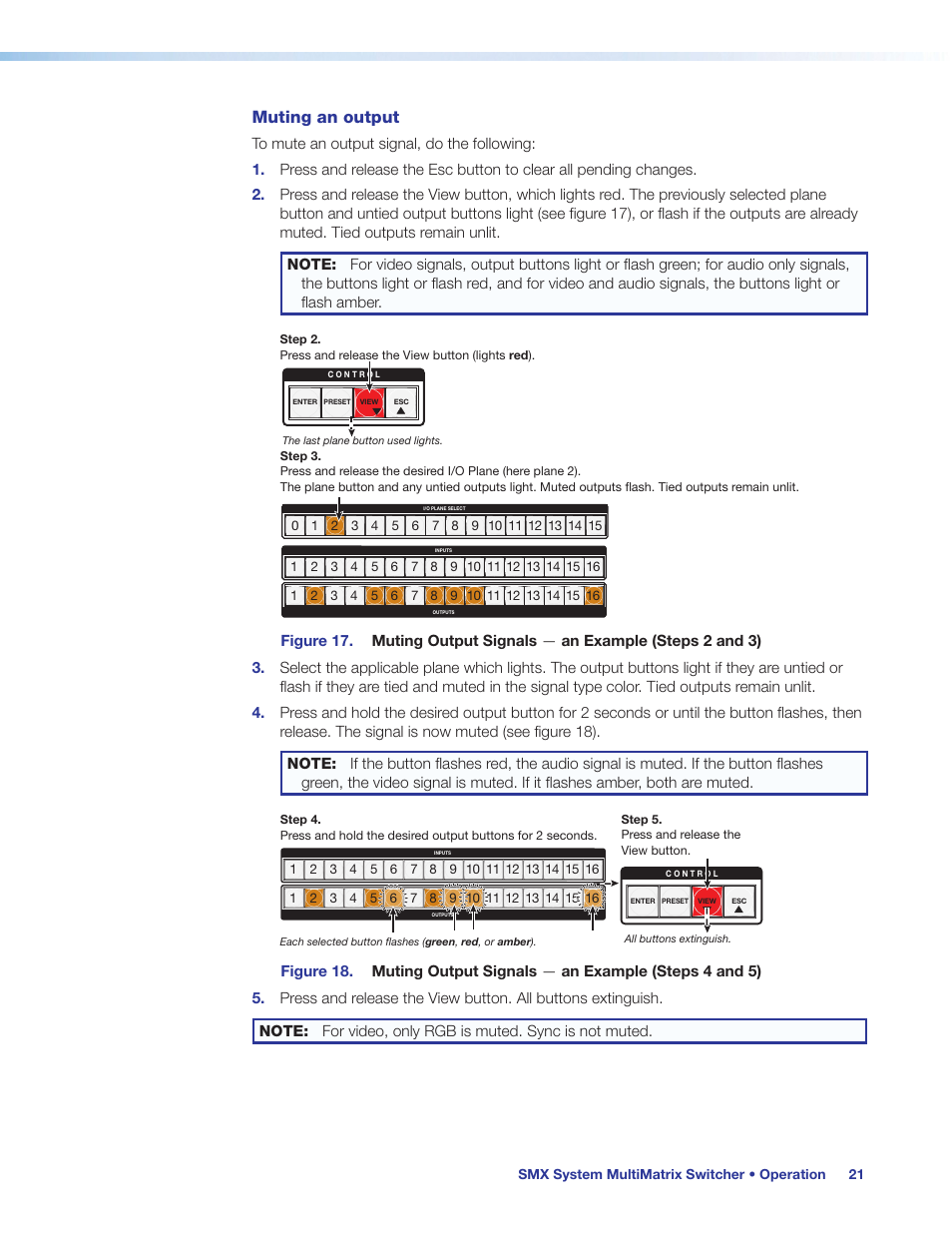 Muting an output | Extron Electronics SMX System User Guide User Manual | Page 27 / 124