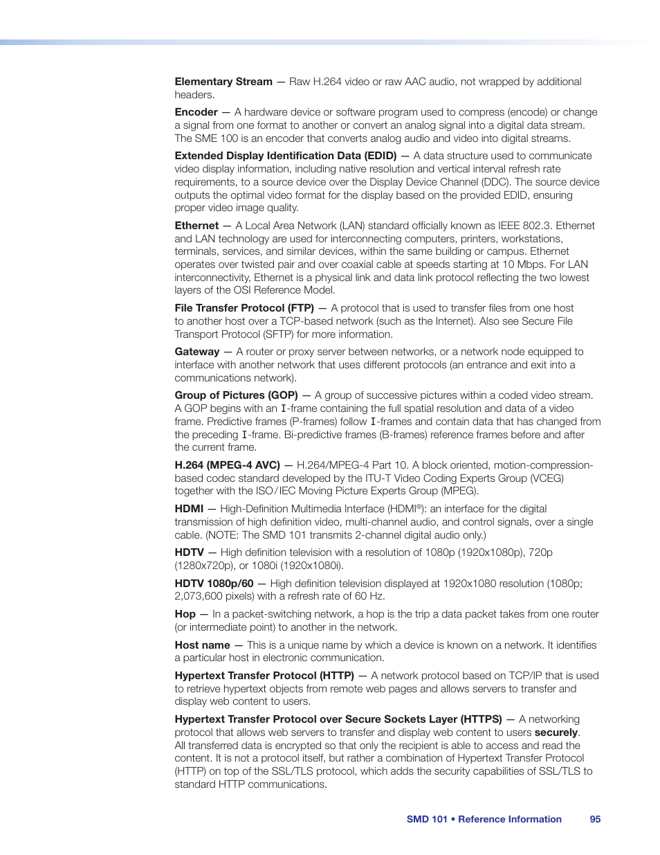 Extron Electronics SMD 101 User Guide User Manual | Page 101 / 105