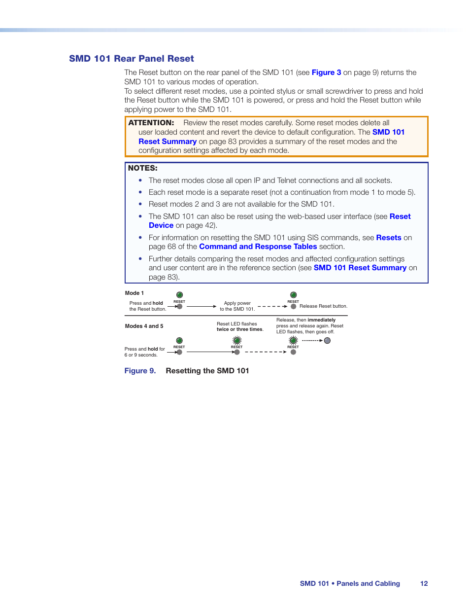 Smd 101 rear panel reset, On the following | Extron Electronics SMD 101 User Guide User Manual | Page 18 / 105