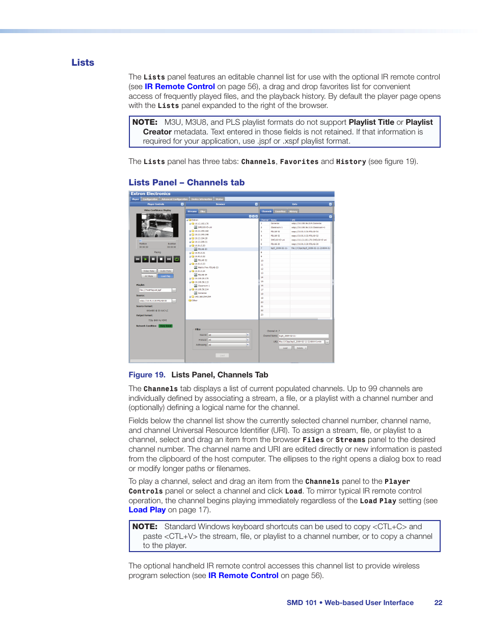 Lists | Extron Electronics SMD 101 User Guide User Manual | Page 28 / 105