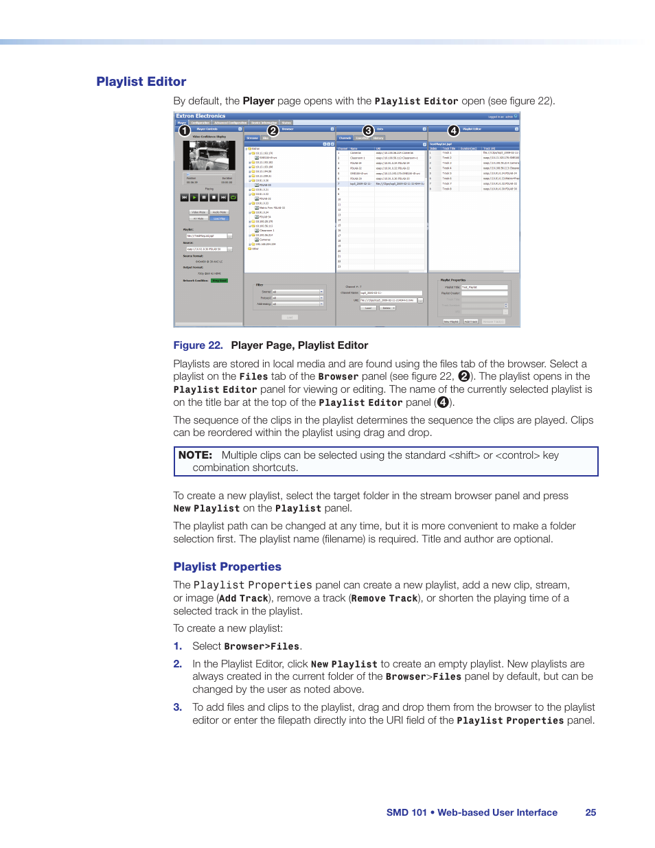 Playlist editor | Extron Electronics SMD 101 User Guide User Manual | Page 31 / 105