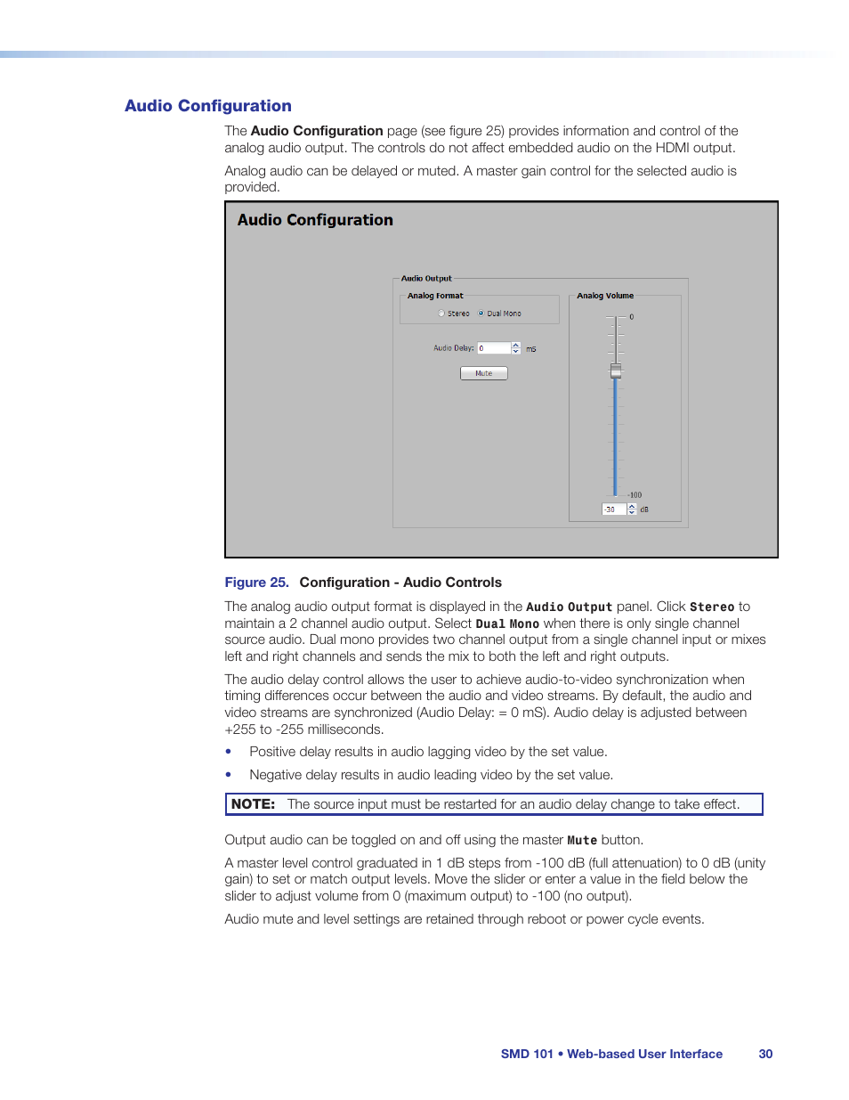 Audio configuration | Extron Electronics SMD 101 User Guide User Manual | Page 36 / 105