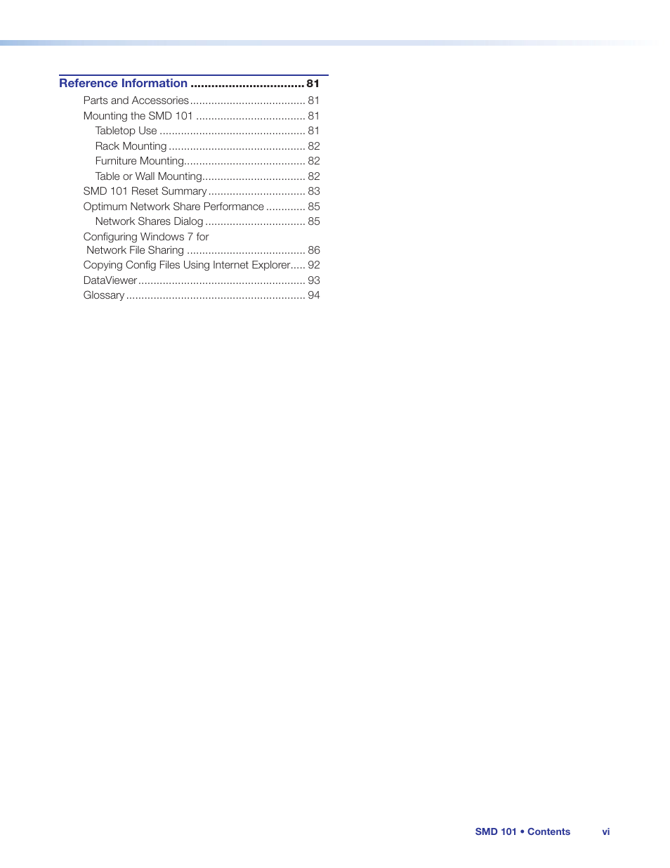 Extron Electronics SMD 101 User Guide User Manual | Page 6 / 105