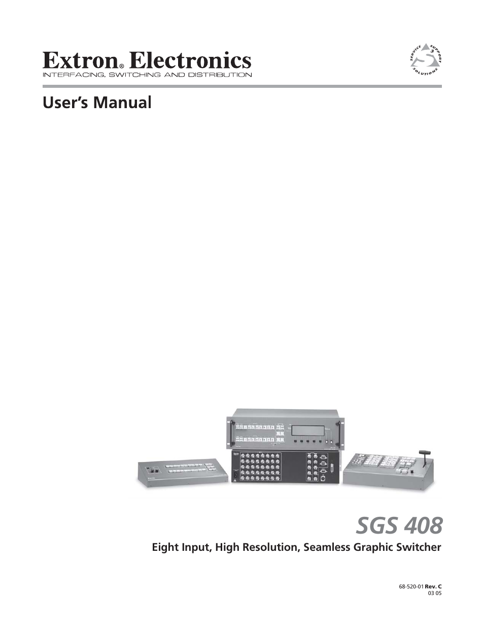 Extron Electronics SGS 408 User Guide User Manual | 64 pages