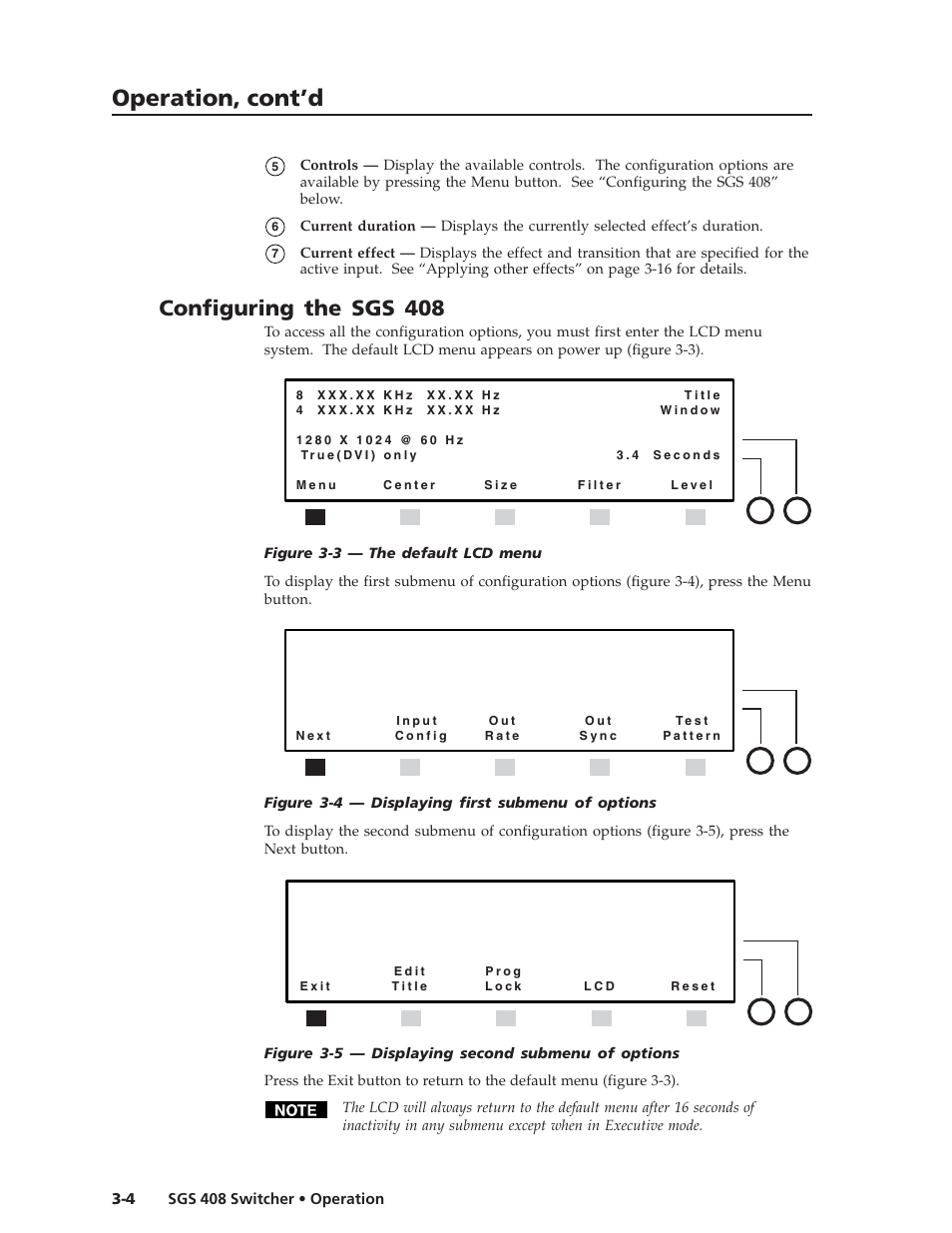 Operation, cont’d, Configuring the sgs 408 | Extron Electronics SGS 408 User Guide User Manual | Page 22 / 64