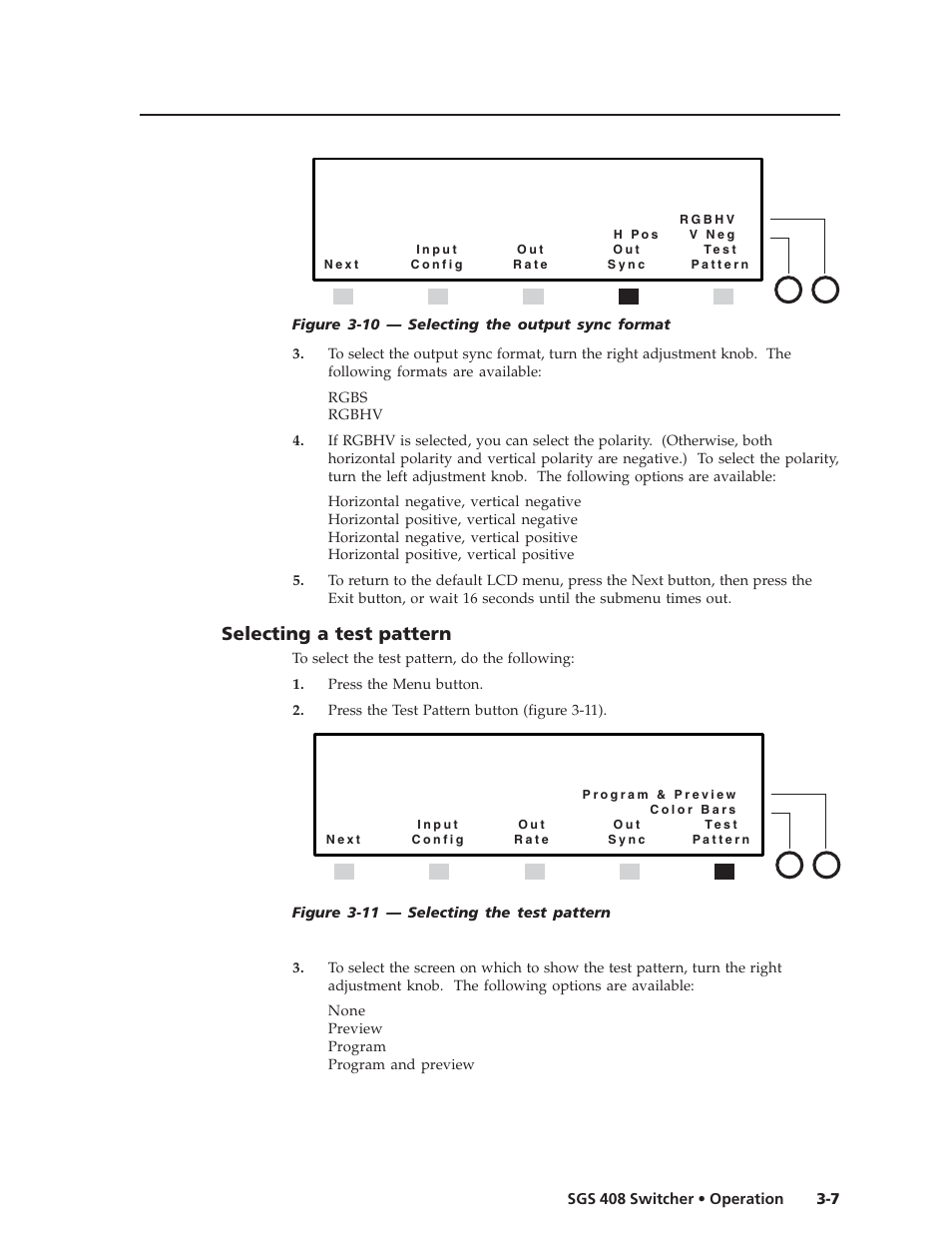 Selecting a test pattern | Extron Electronics SGS 408 User Guide User Manual | Page 25 / 64