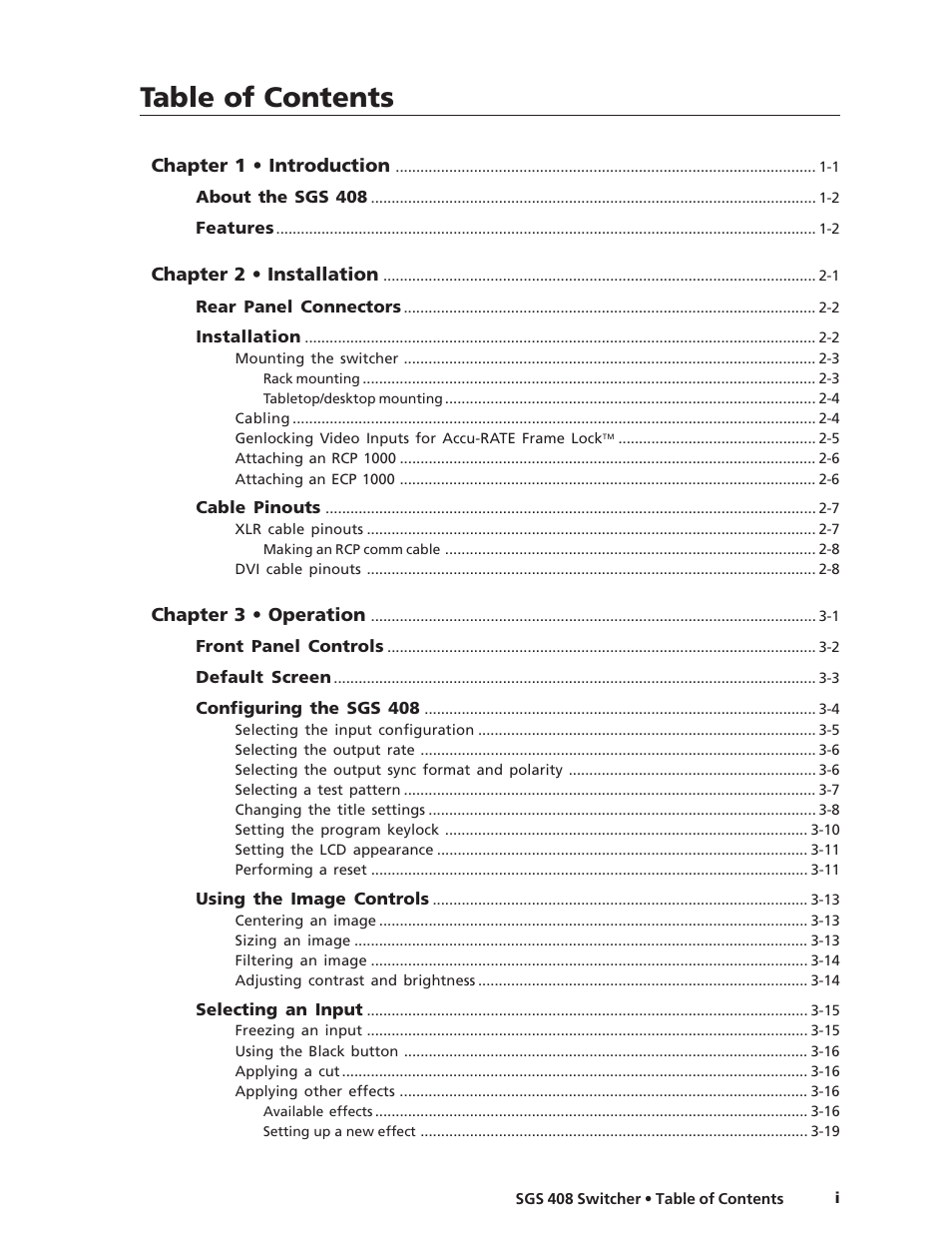 Extron Electronics SGS 408 User Guide User Manual | Page 5 / 64