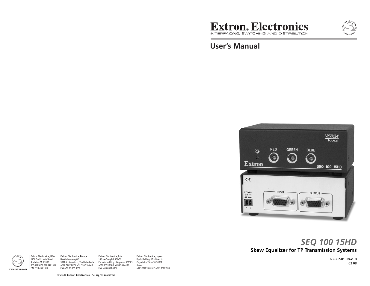 Extron Electronics SEQ 100 15HD User Guide User Manual | 14 pages