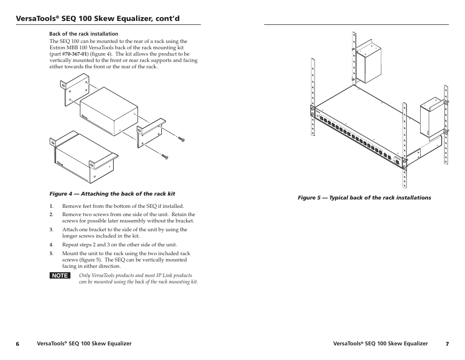 Back of the rack installation | Extron Electronics SEQ 100 15HD User Guide User Manual | Page 7 / 14