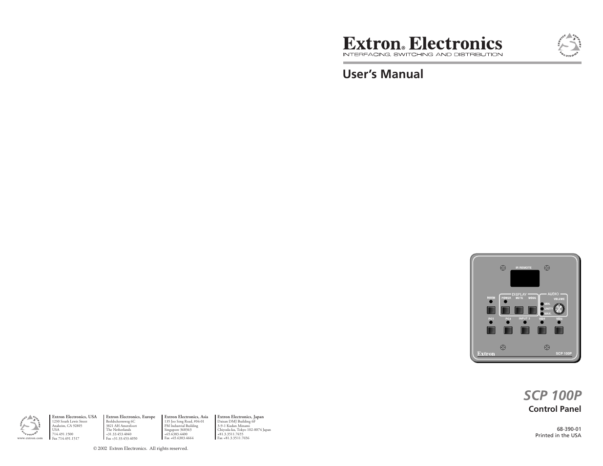 Extron Electronics SCP 100P User Guide User Manual | 11 pages