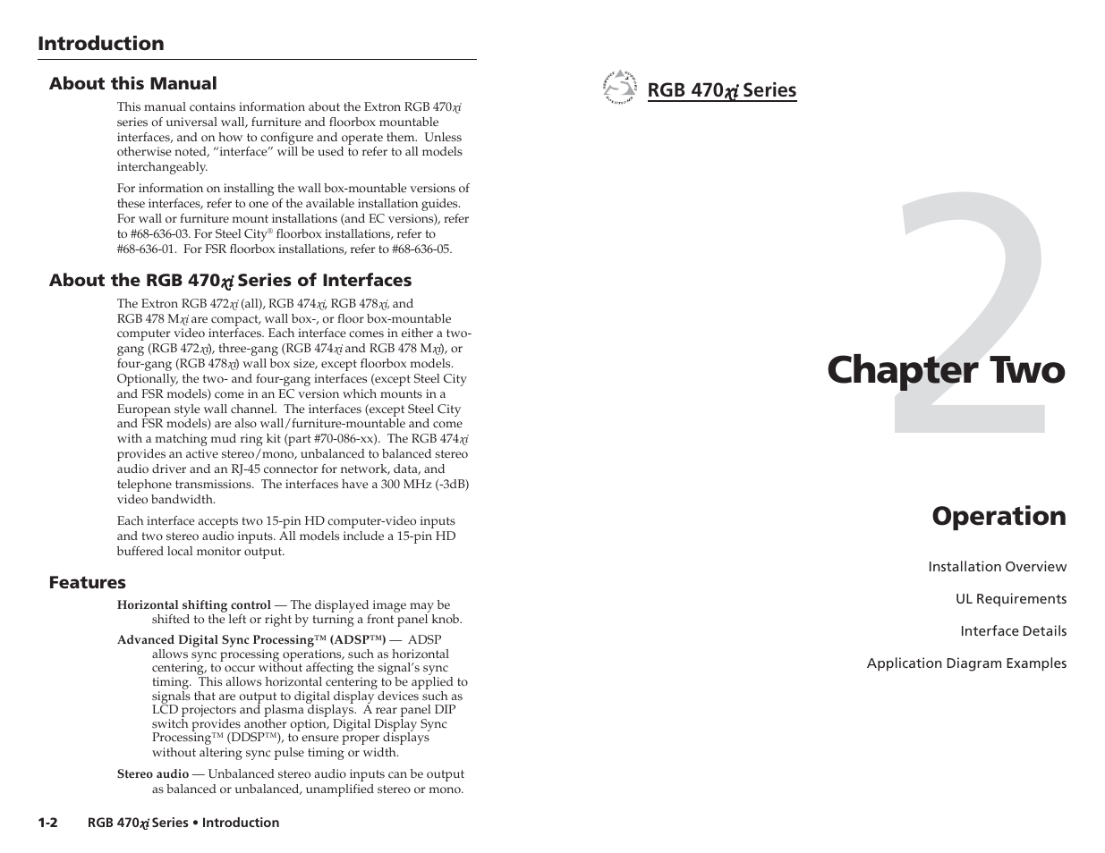 Chapter two | Extron Electronics RGB 472xi_474xi_478xi_478 Mxi User Guide User Manual | Page 7 / 17