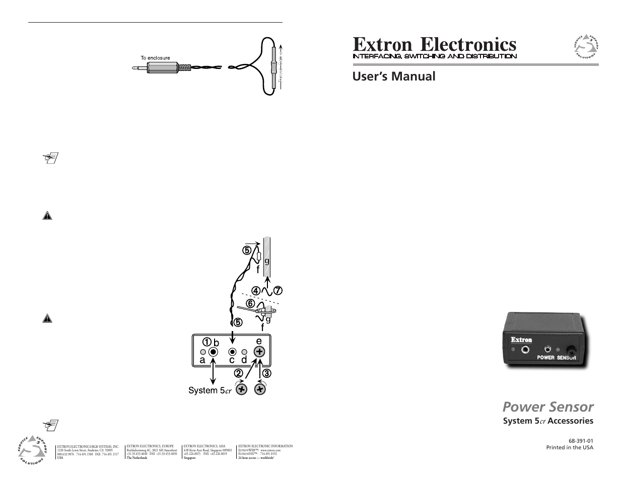 Extron Electronics Power Sensor User Manual | 2 pages
