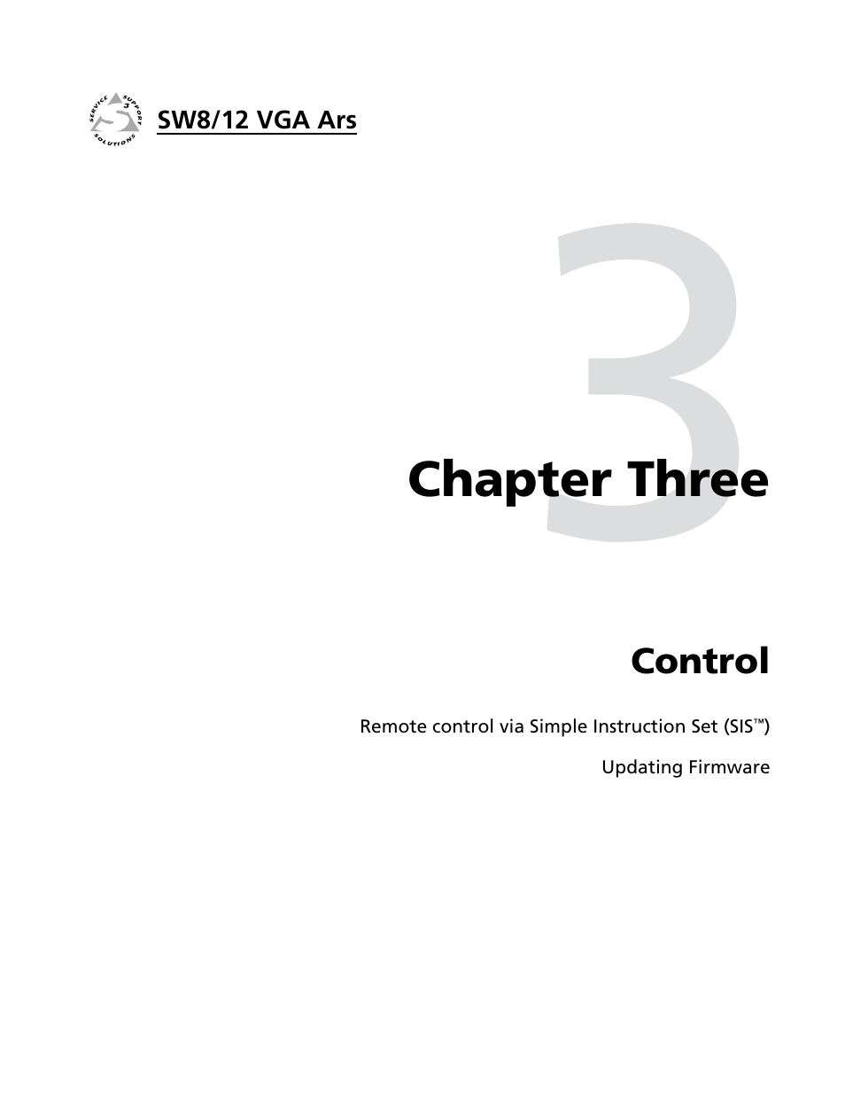 Chapter 3 • control, Chapter three • control | Extron Electronics SW8_12 VGA Ars User Guide User Manual | Page 24 / 41