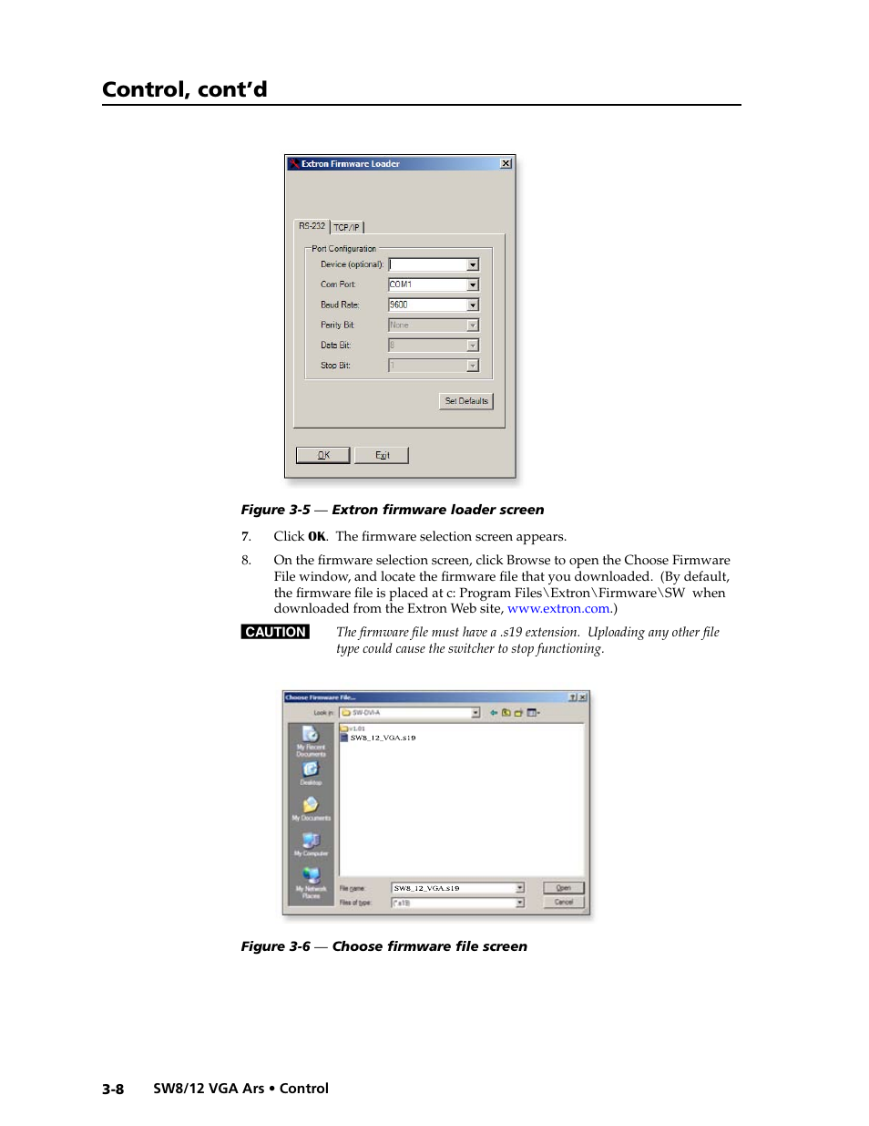 Control, cont’d | Extron Electronics SW8_12 VGA Ars User Guide User Manual | Page 31 / 41