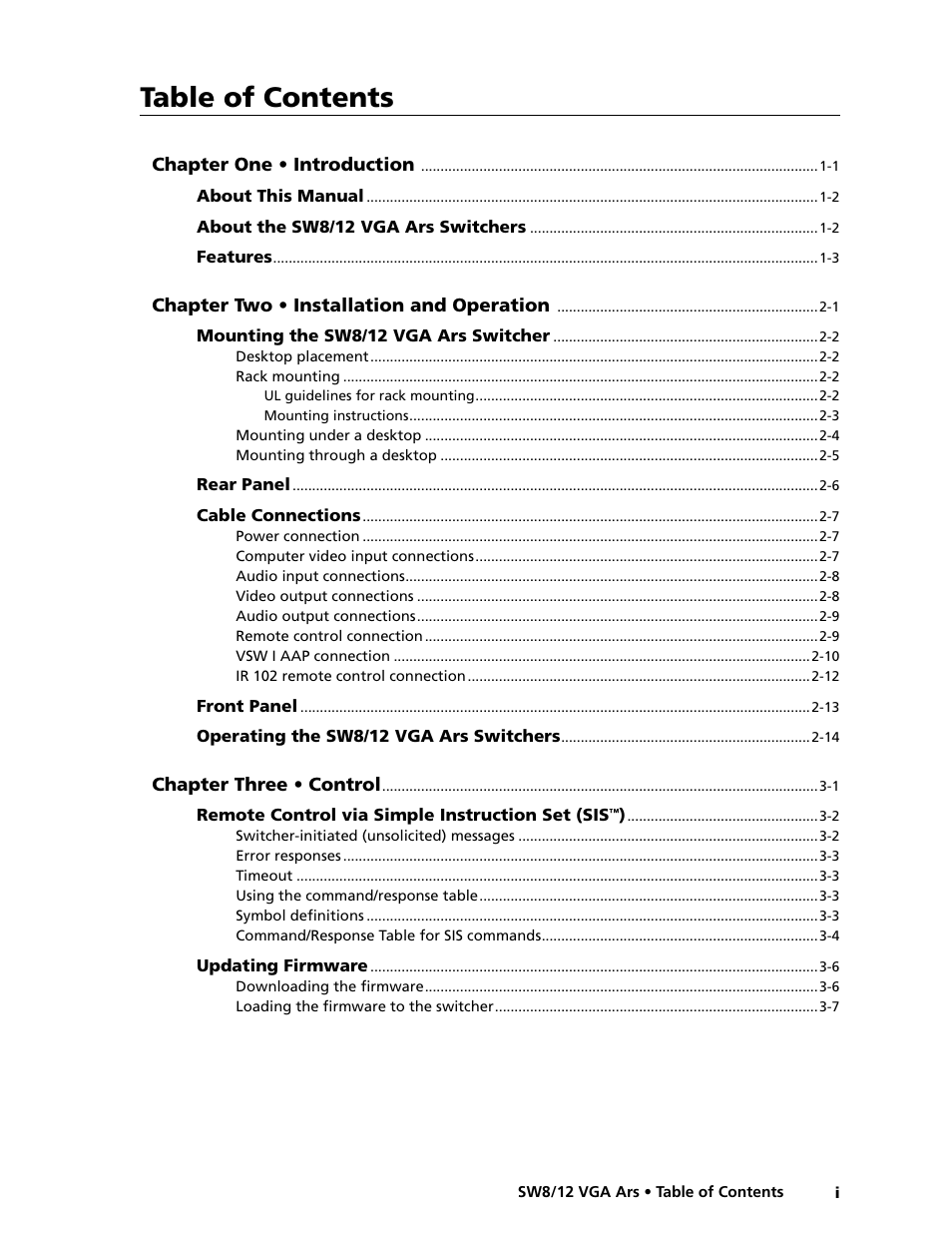 Extron Electronics SW8_12 VGA Ars User Guide User Manual | Page 4 / 41