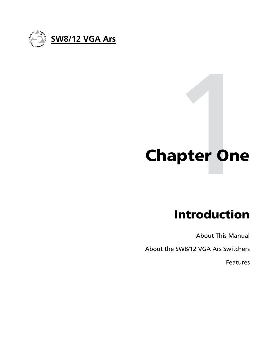 Chapter 1 • introduction, Chapter one • introduction | Extron Electronics SW8_12 VGA Ars User Guide User Manual | Page 6 / 41