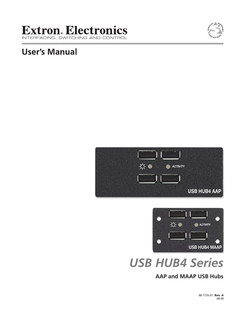 Extron Electronics USB HUB4 Series User Guide User Manual | 28 pages